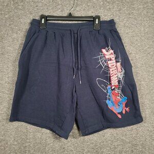 Marvel SPIDERMAN Navy Lounge Casual Sweat Shorts Men's Medium